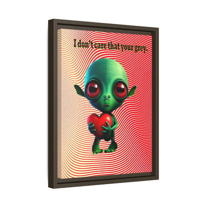 I don't care that your grey - framed canvas art (yellow-orange wave)