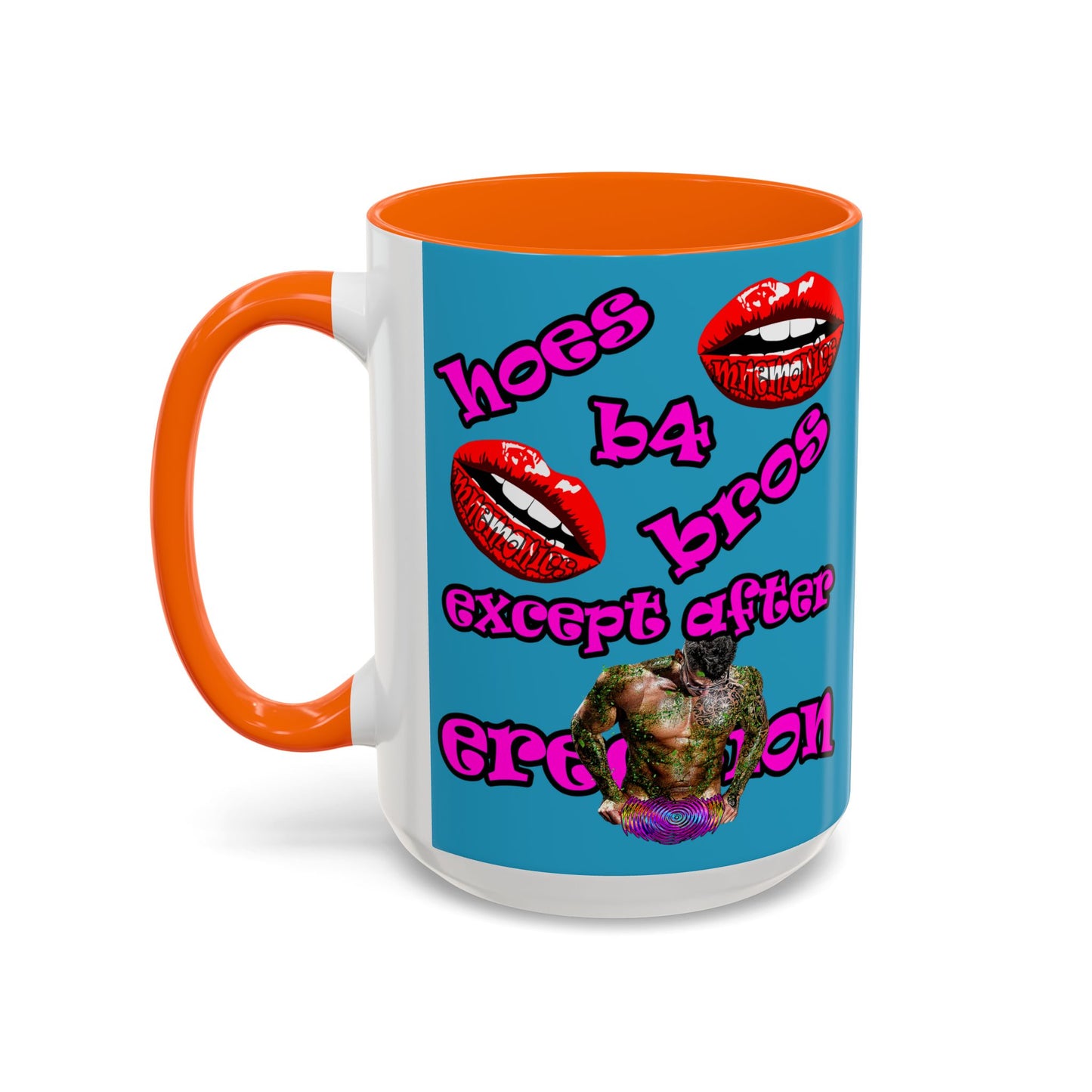 hoes b4 bros - Accent Mug (turquoise)