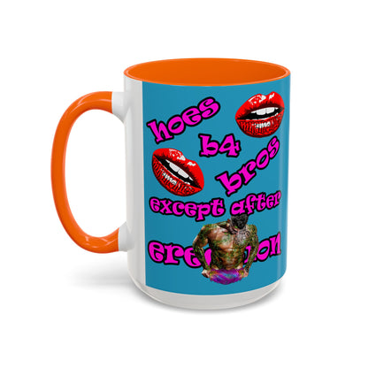 hoes b4 bros - Accent Mug (turquoise)