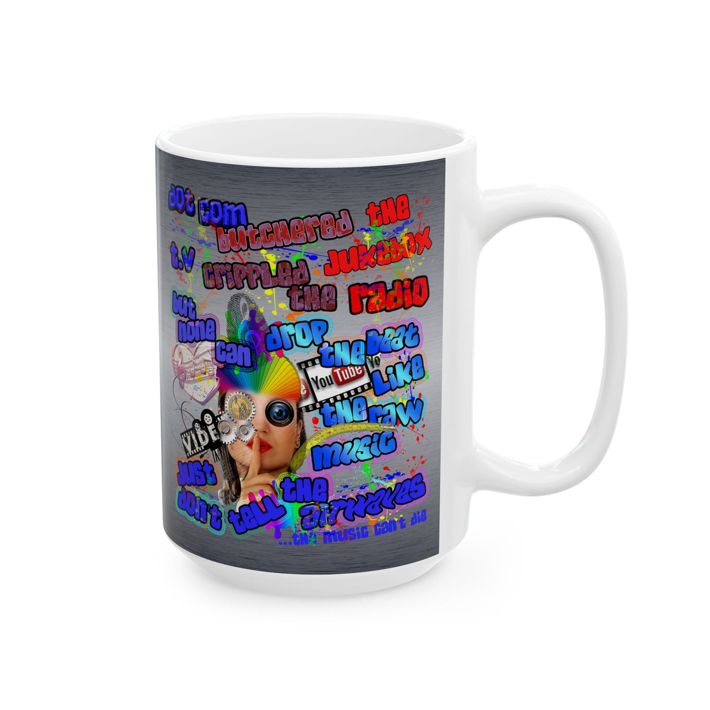 drop the beat - White Mug (brushed nickel)