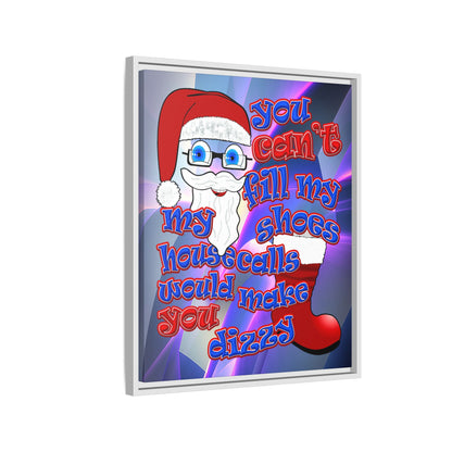 santa's shoes - framed canvas art (grey-pink wave)
