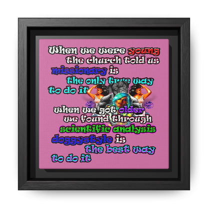 doggystyle - framed canvas art (light pink)
