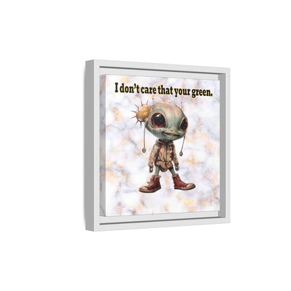 I don't care that your green - framed canvas art (white marble)