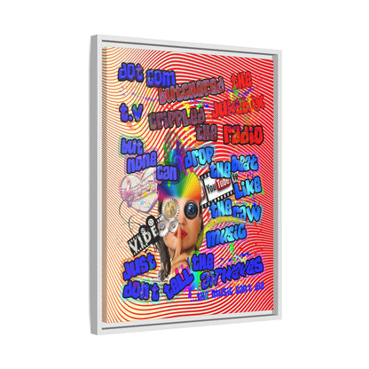 drop the beat - framed canvas art (yellow-orange wave)