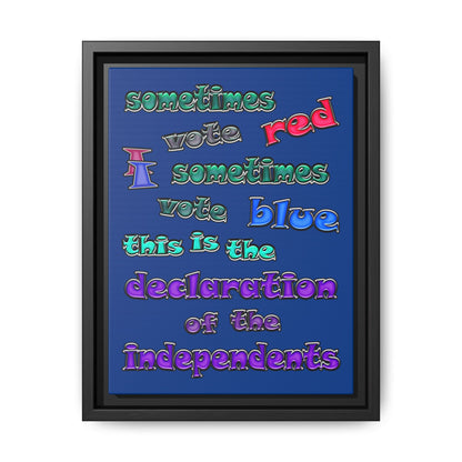 declaration of the independents - framed canvas art (dark blue)