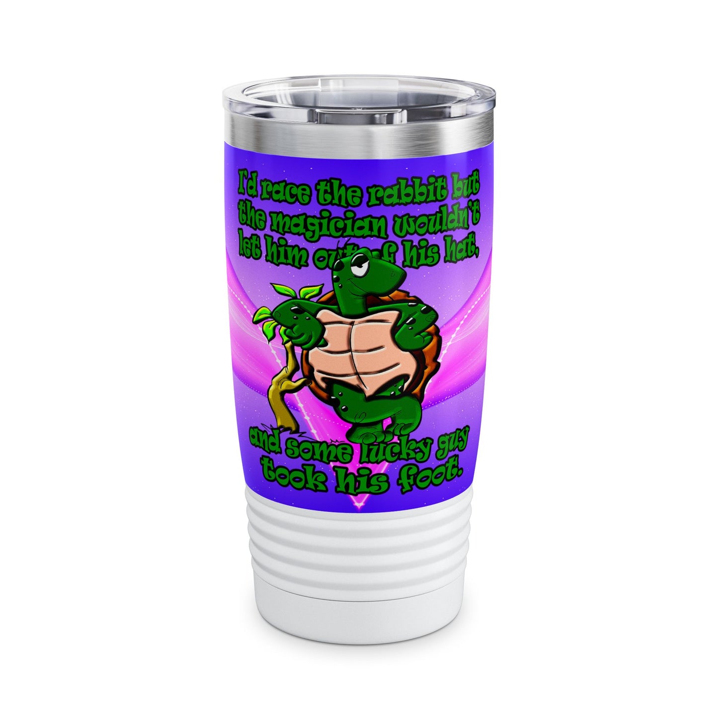 turtle race - Ringneck Tumbler, 20oz (purple-pink wave)