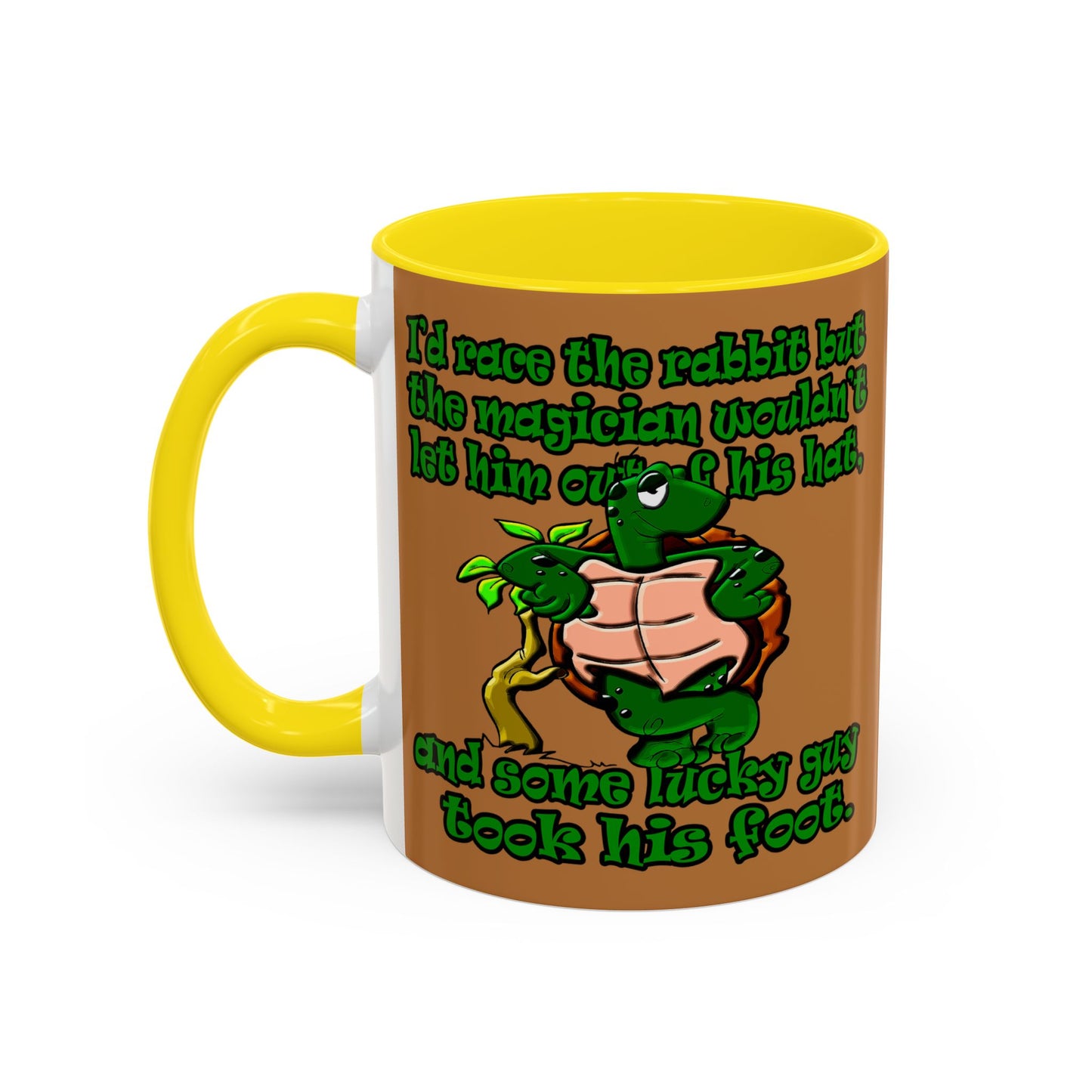 turtle race - Accent Mug (light brown)