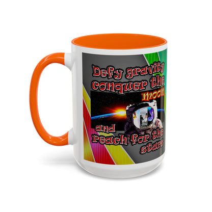 defy conquer reach - Accent Mug (rainbow split)