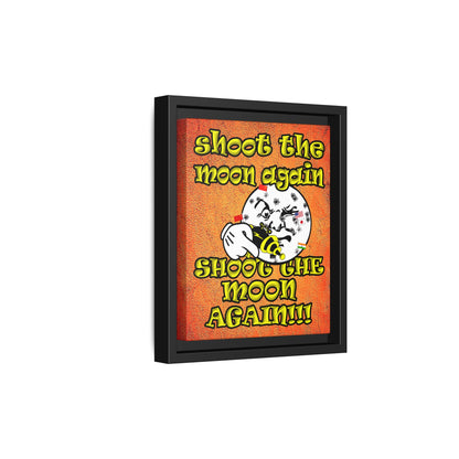 shoot the moon again - framed canvas art (burnt orange)