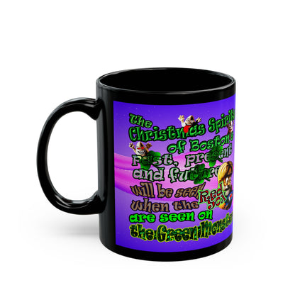 christmas spirits of boston - Black Mug (purple-pink wave)