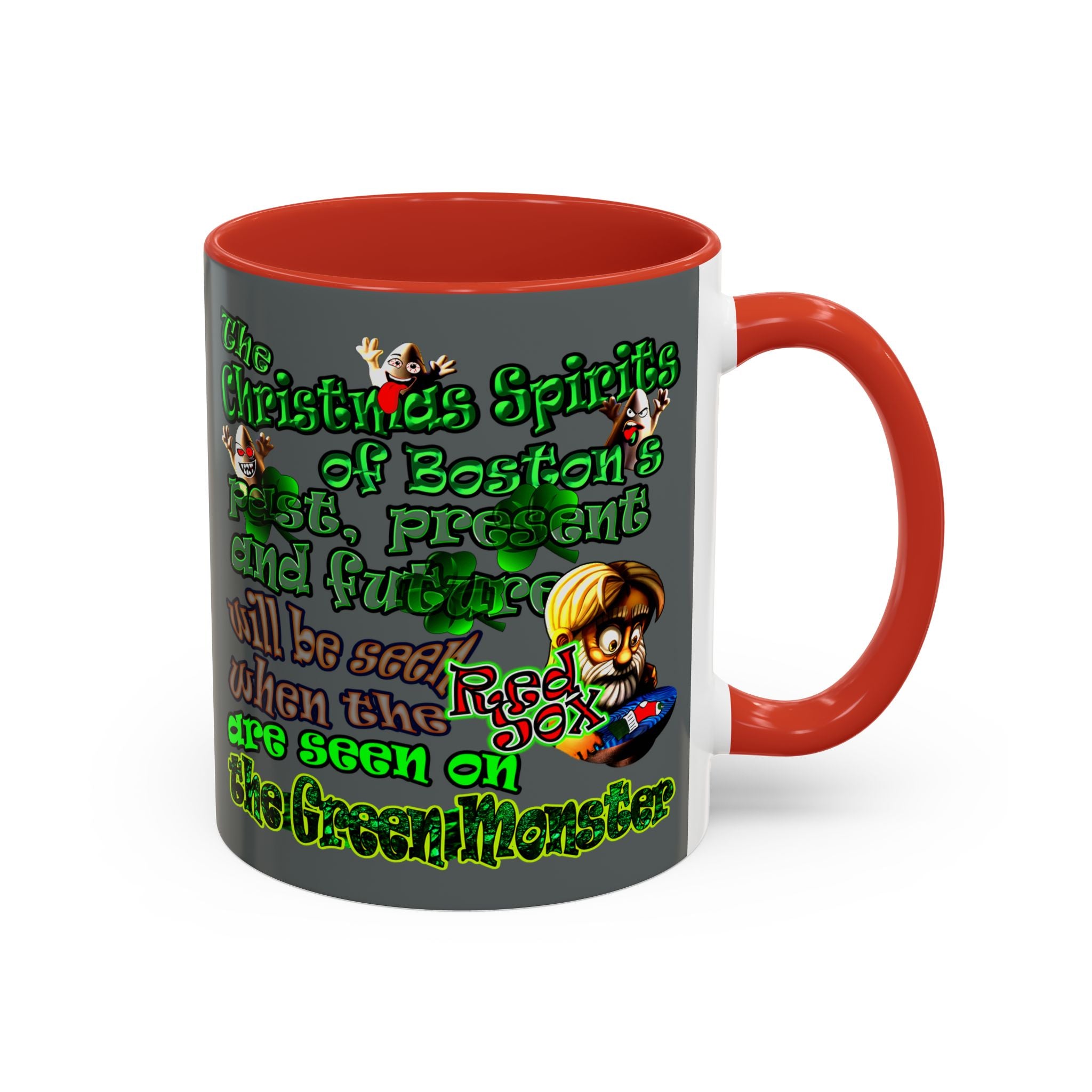 christmas spirits of boston - Accent Mug (dark grey)