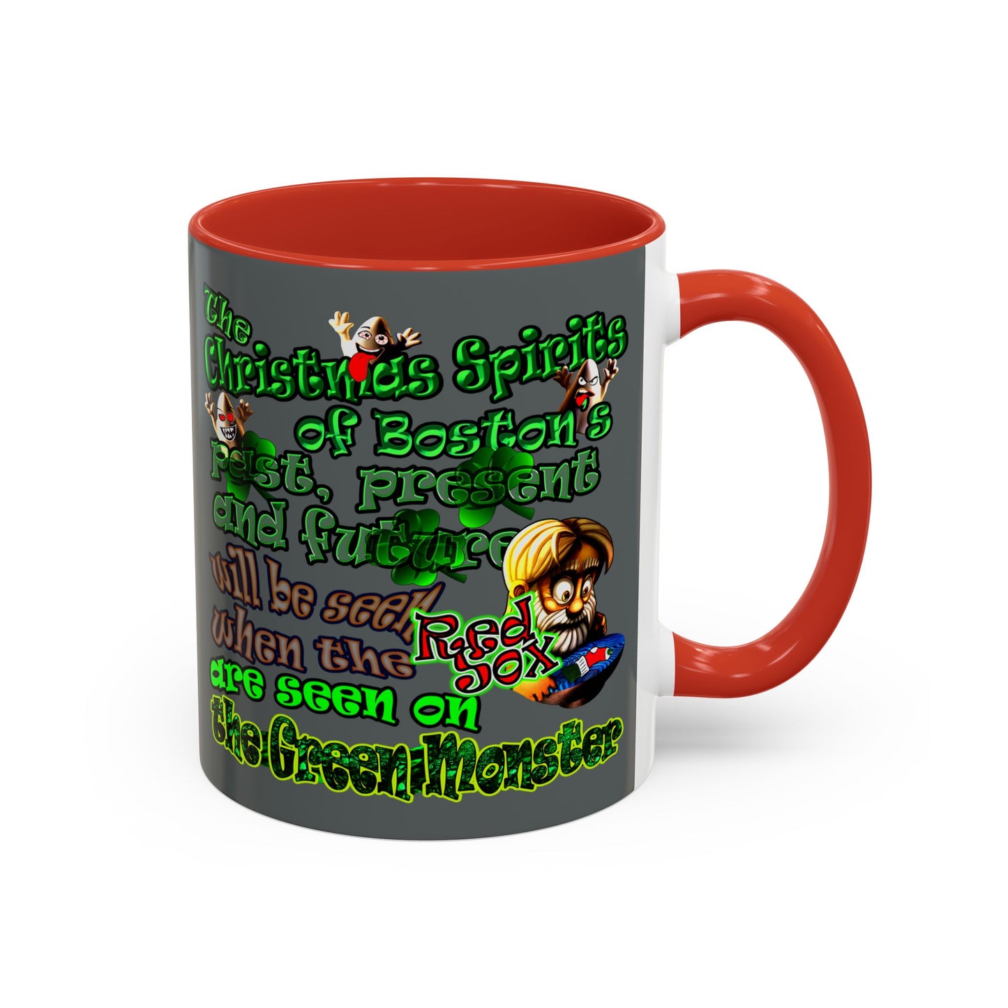 christmas spirits of boston - Accent Mug (dark grey)