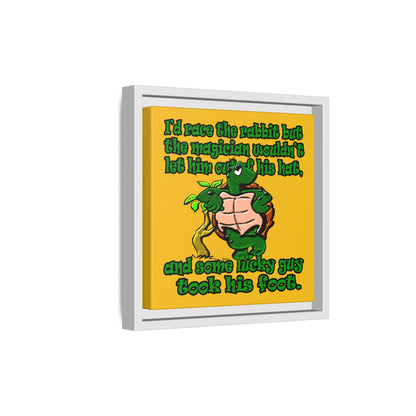 turtle race - framed canvas art (yellow)
