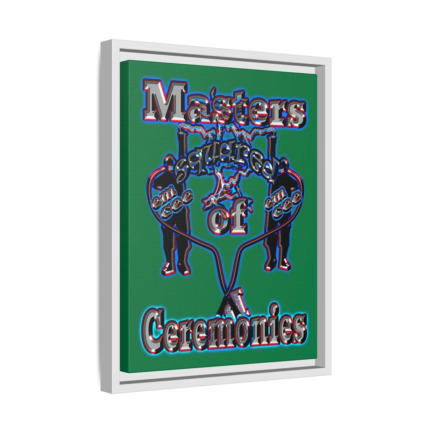 em cee squared - framed canvas art (dark green)