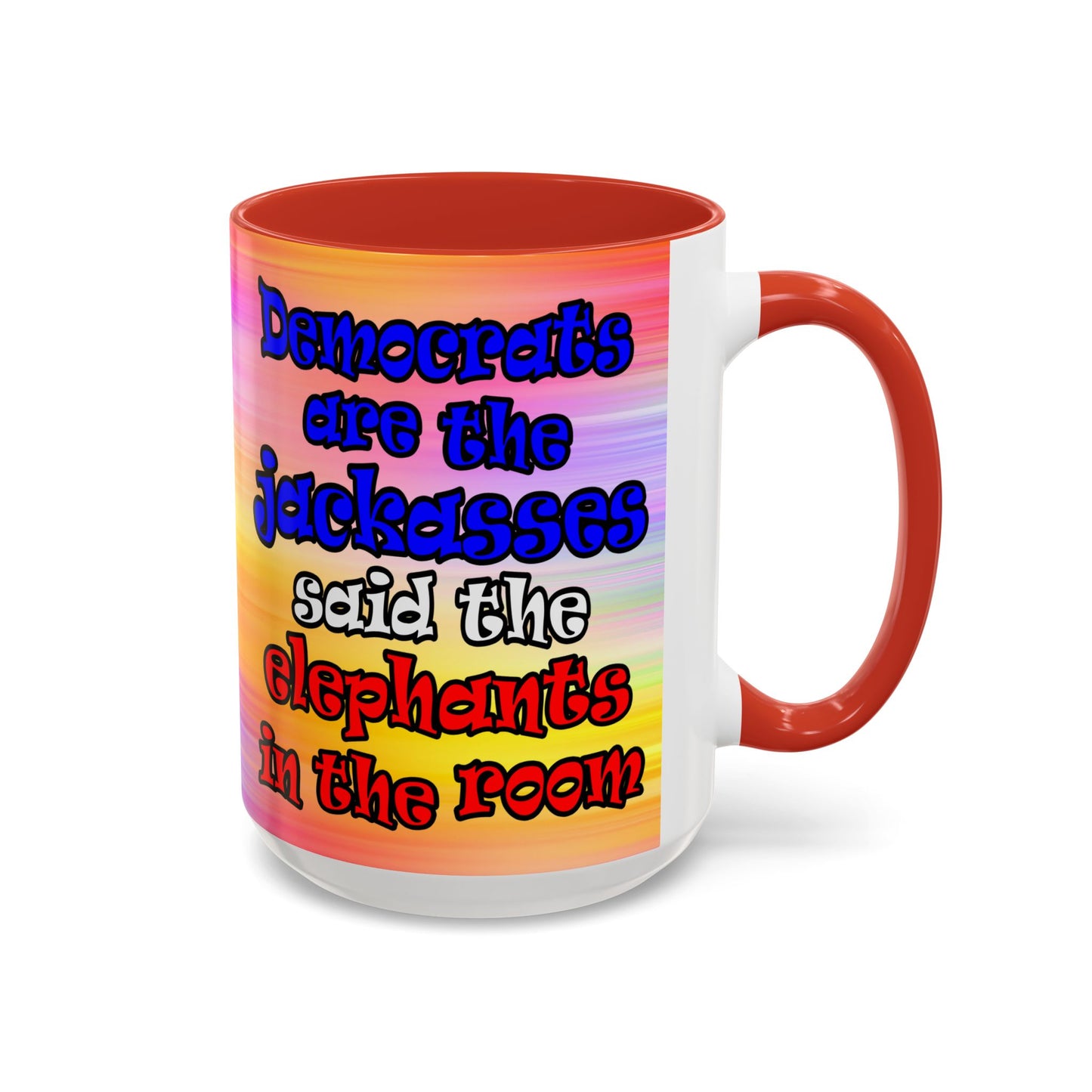 donkeys and elephants - Accent Mug (color blur)