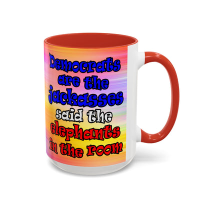 donkeys and elephants - Accent Mug (color blur)