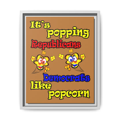 popping like popcorn - framed canvas art (light brown)