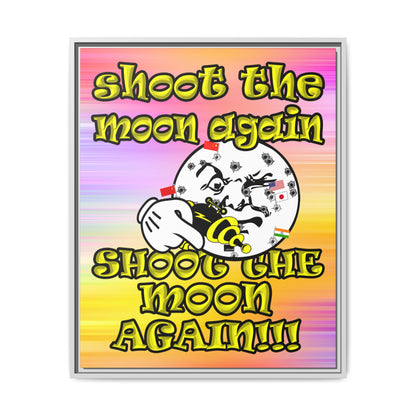 shoot the moon again - framed canvas art (color blur)