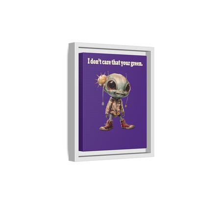 I don't care that your green - framed canvas art (purple)