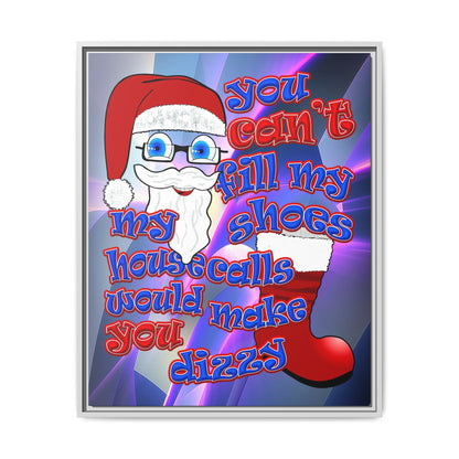 santa's shoes - framed canvas art (grey-pink wave)