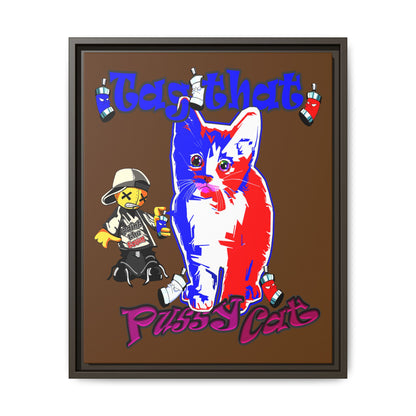 tag that - framed canvas art (brown)