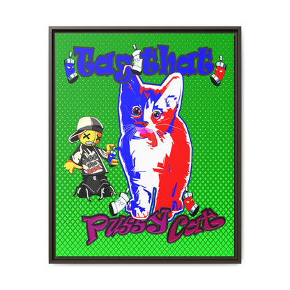 tag that - framed canvas art (logo green)