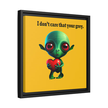 I don't care that your grey - framed canvas art (yellow)