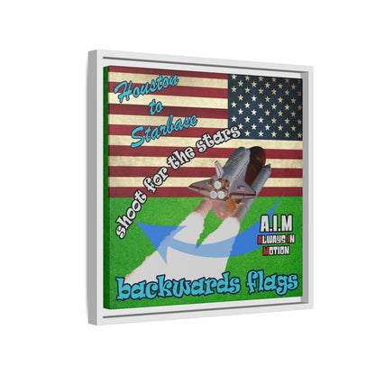 shoot for the stars - framed canvas art (green turf)