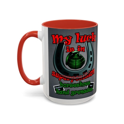 my luck - Accent Mug (grey-light grey)