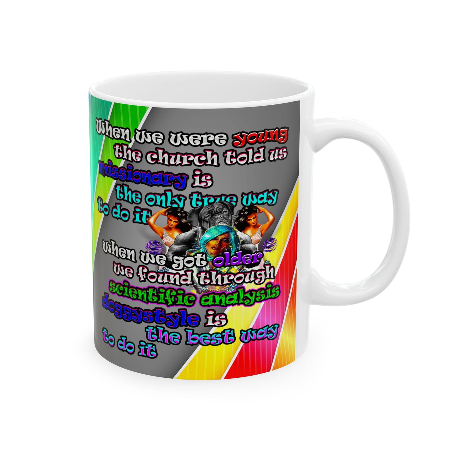 doggystyle - White Mug (rainbow split)