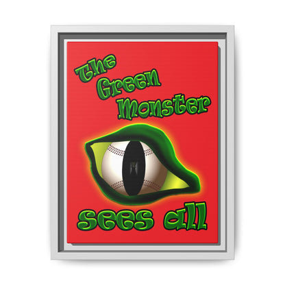 green monster - framed canvas art (red)