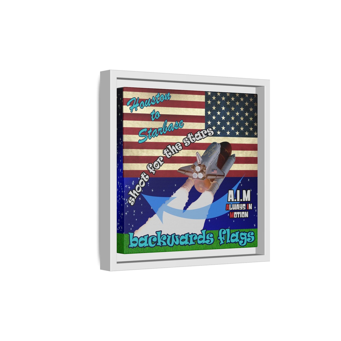 shoot for the stars - framed canvas art ('snoops' background)