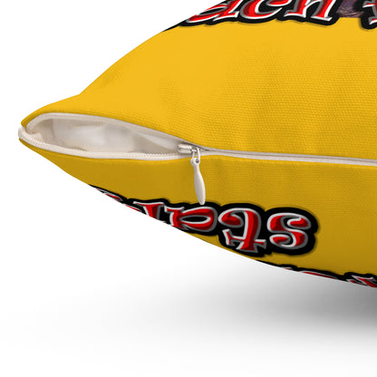 defy conquer reach - Spun Polyester Square Pillow - (yellow)