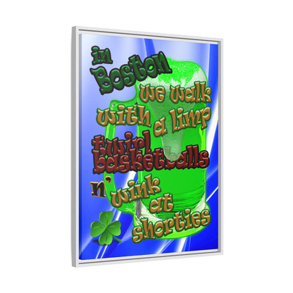 celtics logo - framed canvas art (blue-white wave)