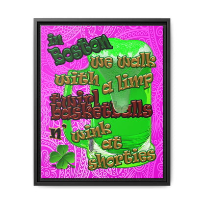 celtics logo - framed canvas art (pink swirl)
