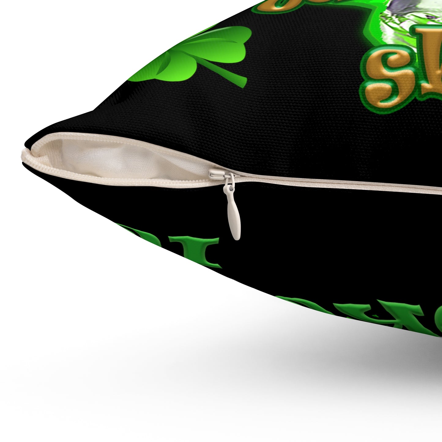 celtics logo - Spun Polyester Square Pillow - (black)
