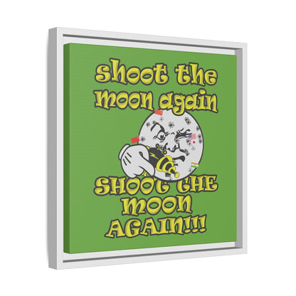 shoot the moon again - framed canvas art (green)