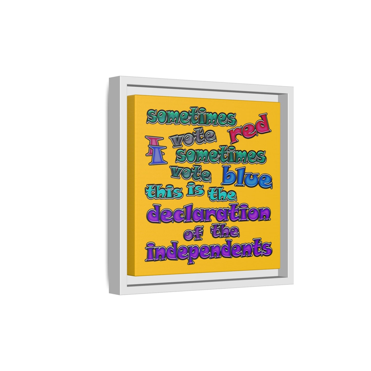 declaration of the independents - framed canvas art (yellow)