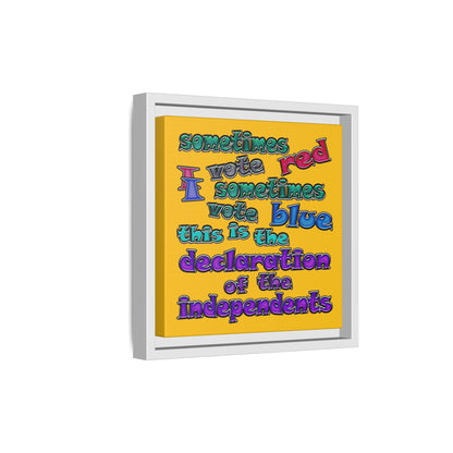 declaration of the independents - framed canvas art (yellow)