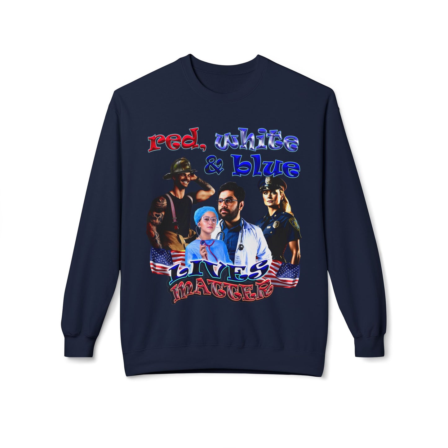 rw&b lives matter - Unisex Midweight Softstyle Fleece Crewneck Sweatshirt