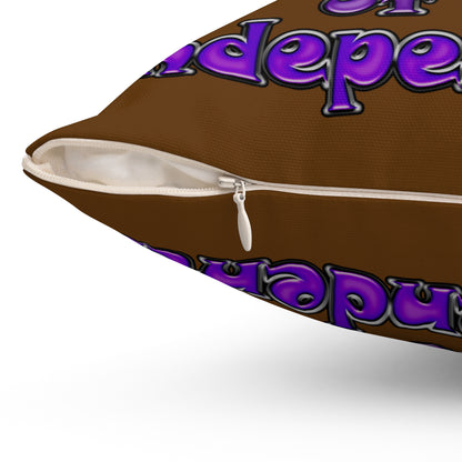 declaration of the independents - Spun Polyester Square Pillow - (brown)