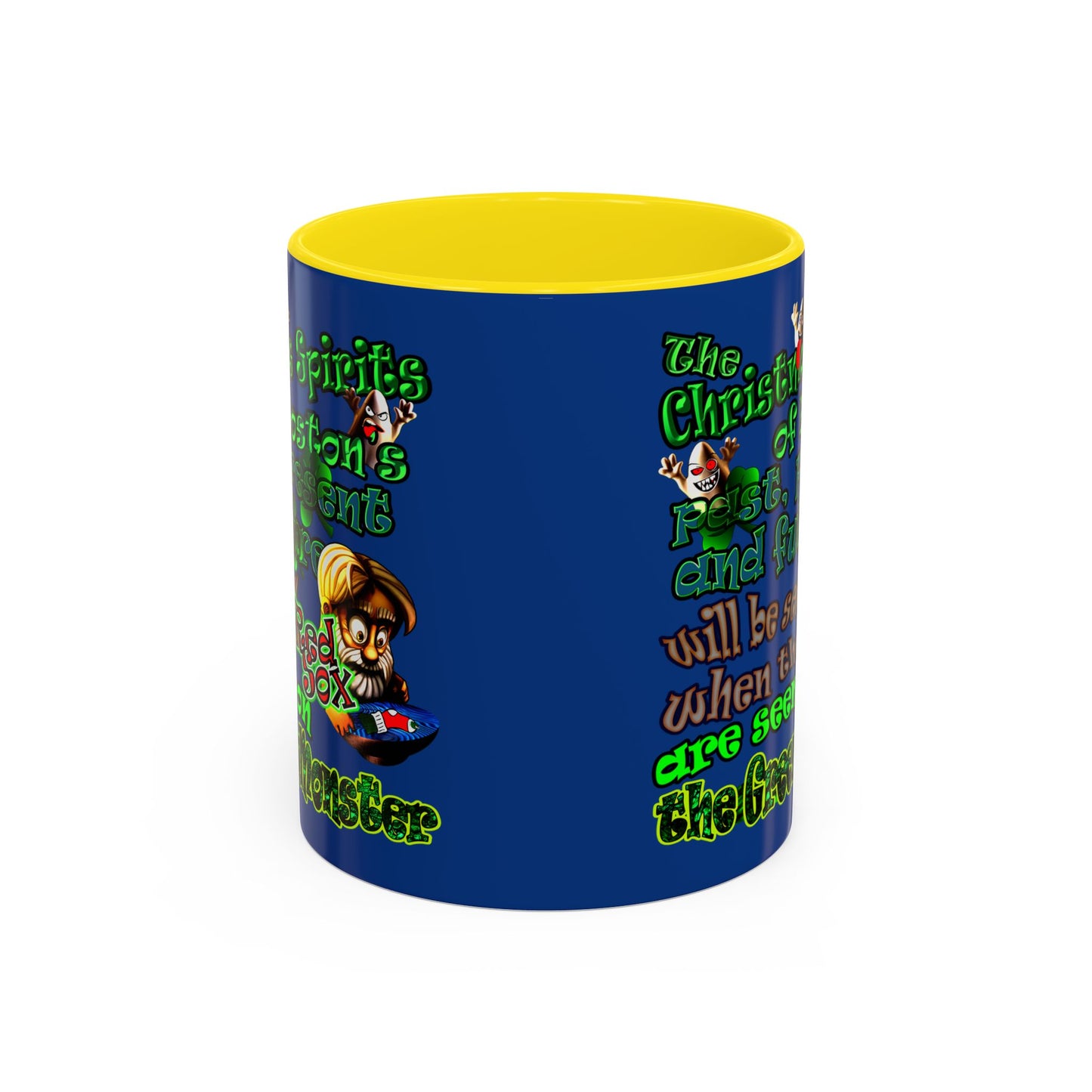 christmas spirits of boston - Accent Mug (dark blue)