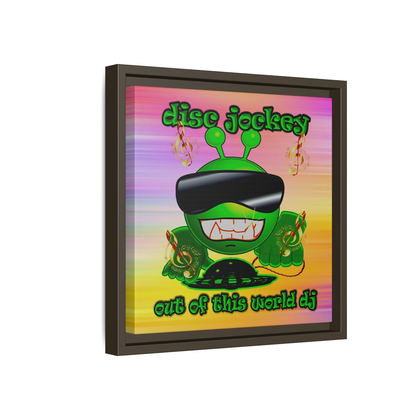 disc jockey - framed canvas art (color blur)