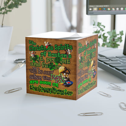 christmas spirits of boston - note cube (brown papyrus)