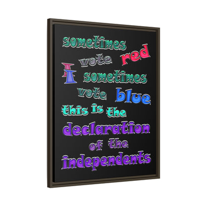 declaration of the independents - framed canvas art (black)
