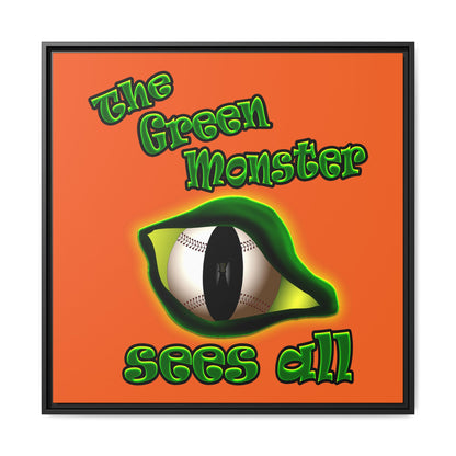 green monster - framed canvas art (orange)