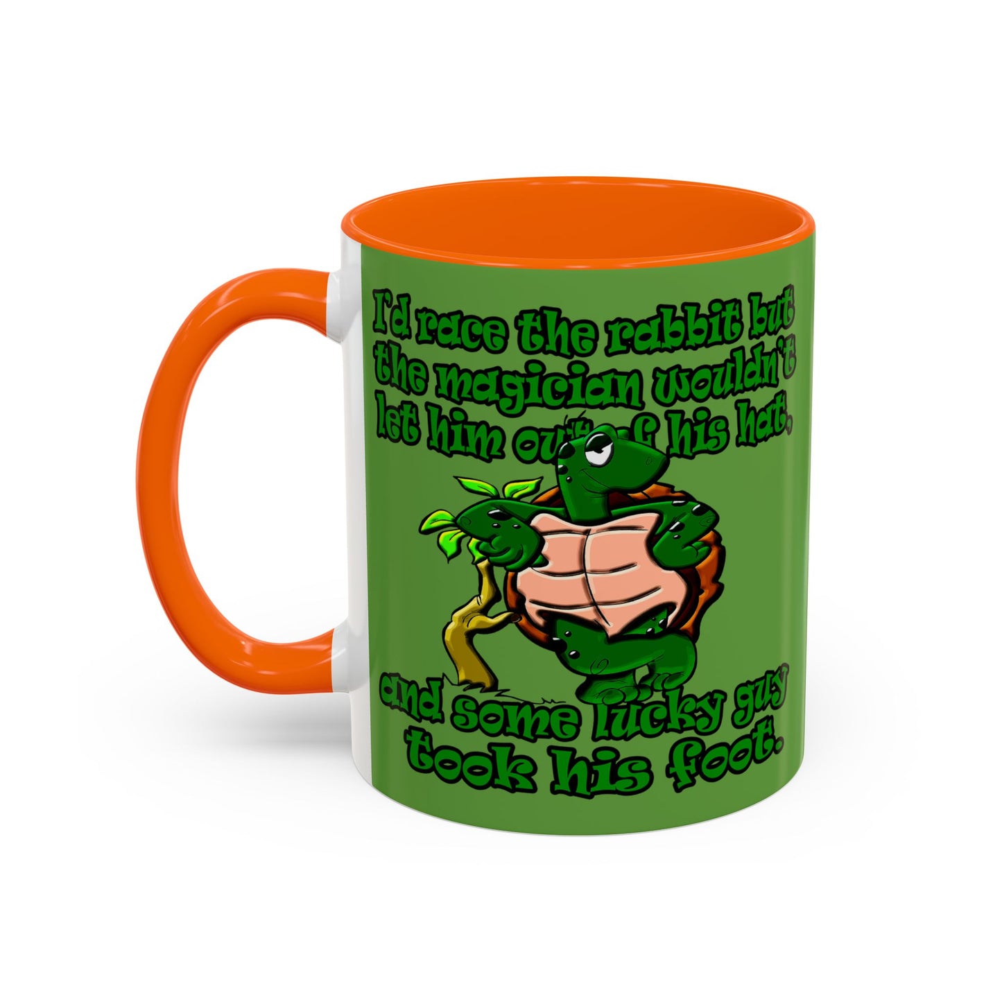turtle race - Accent Mug (green)