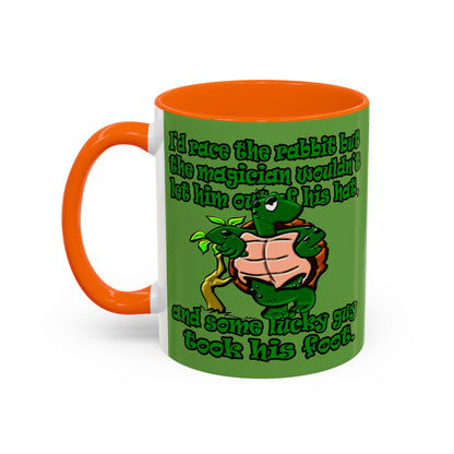 turtle race - Accent Mug (green)