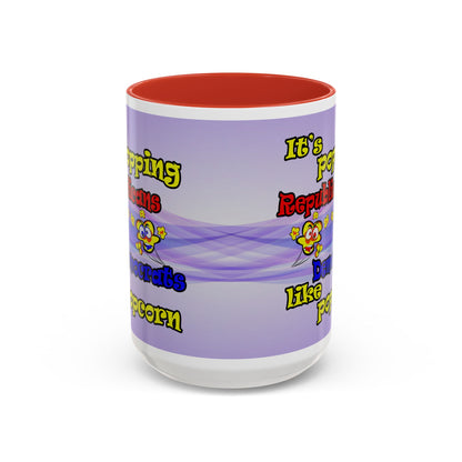 popping like popcorn - Accent Mug (light blue-pink wave)
