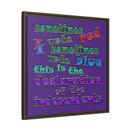 declaration of the independents - framed canvas art (purple)